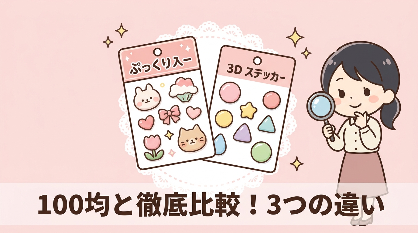 100均ぷっくりシールとの3つの違いを比較