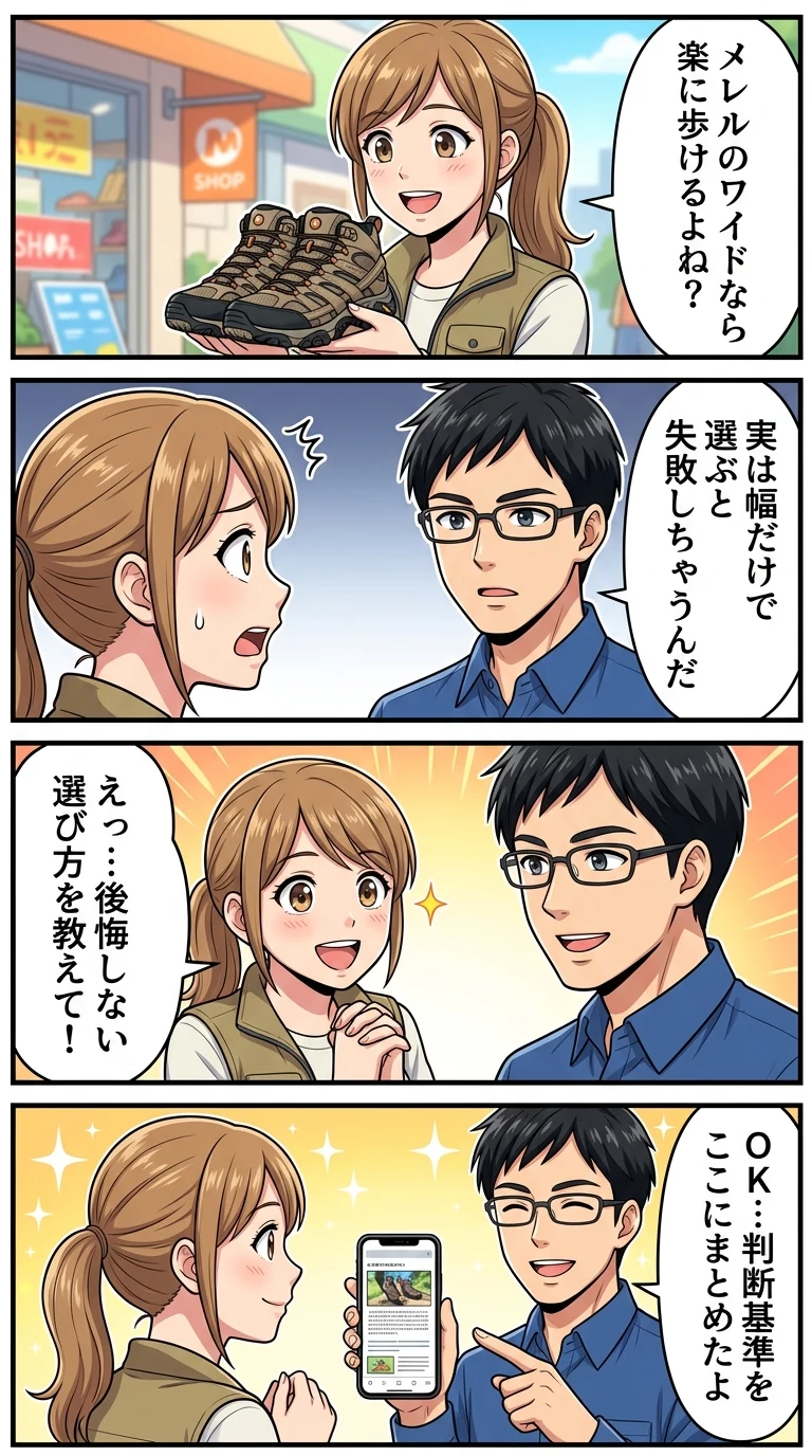 メレル モアブ3 ワイド 違い
