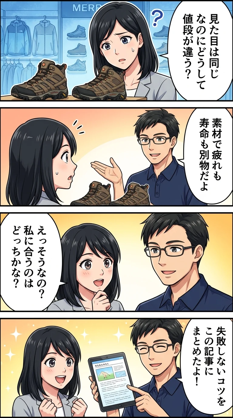 メレル モアブ3 シンセティック 違い