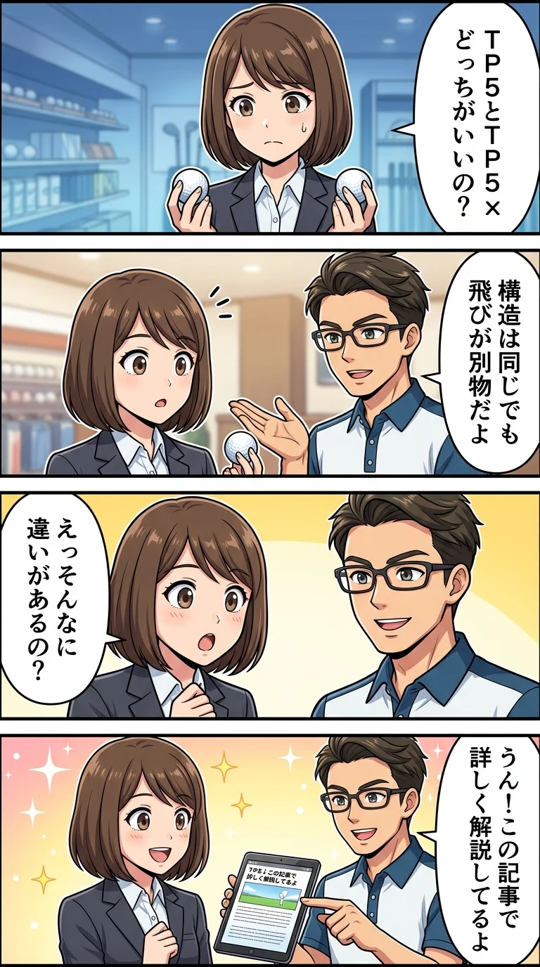 テーラーメイド ボール tp5 tp5x 違い