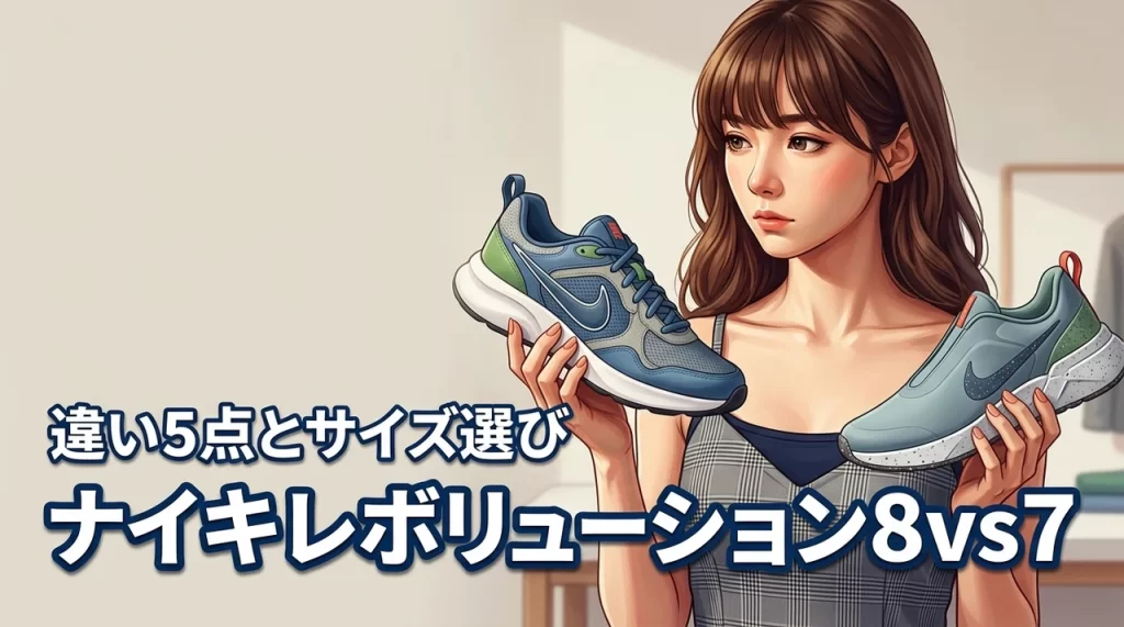 ナイキレボリューション8と7の違いを5つのポイントで比較！サイズ選びのコツも