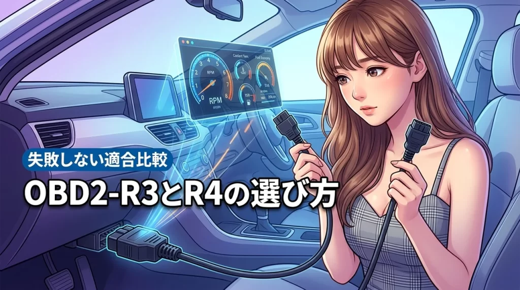 コムテックのobd2-r3とr4の違いで迷っている人へ！失敗しない適合の見分け方