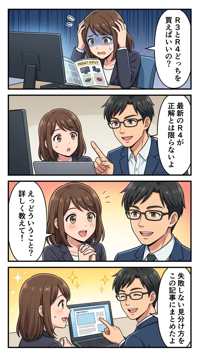 コムテック obd2-r3 r4 違い