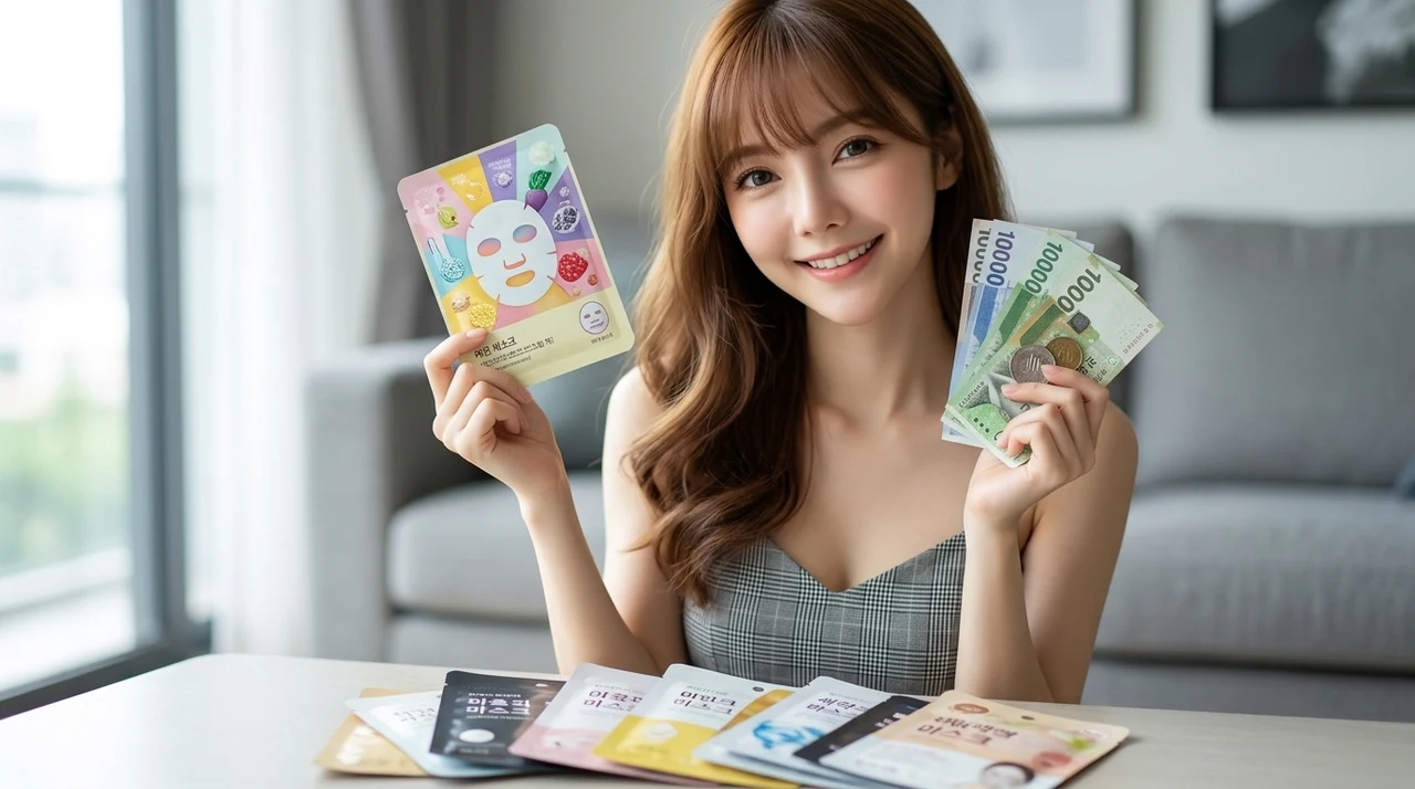 韓国コスメのフェイスパックをお得に購入するコツと注意点をイメージした写真風の画像