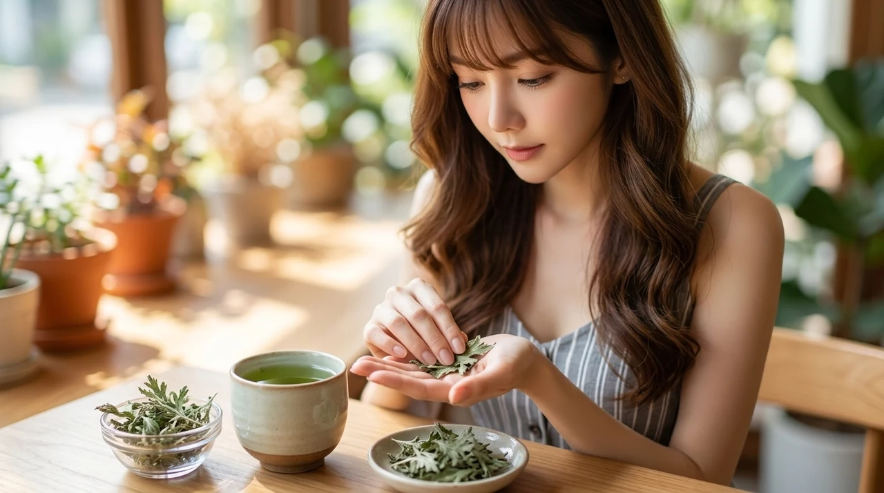 韓国コスメのヨモギが人気の理由は？肌への驚きの効能をイメージした写真風の画像