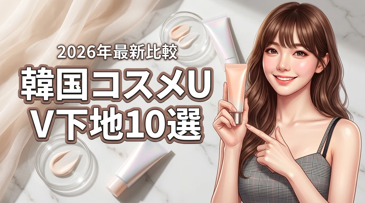 韓国コスメのuv下地おすすめ10選を比較！理想のツヤ肌になれる失敗しない選び方（記事のアイキャッチ画像）