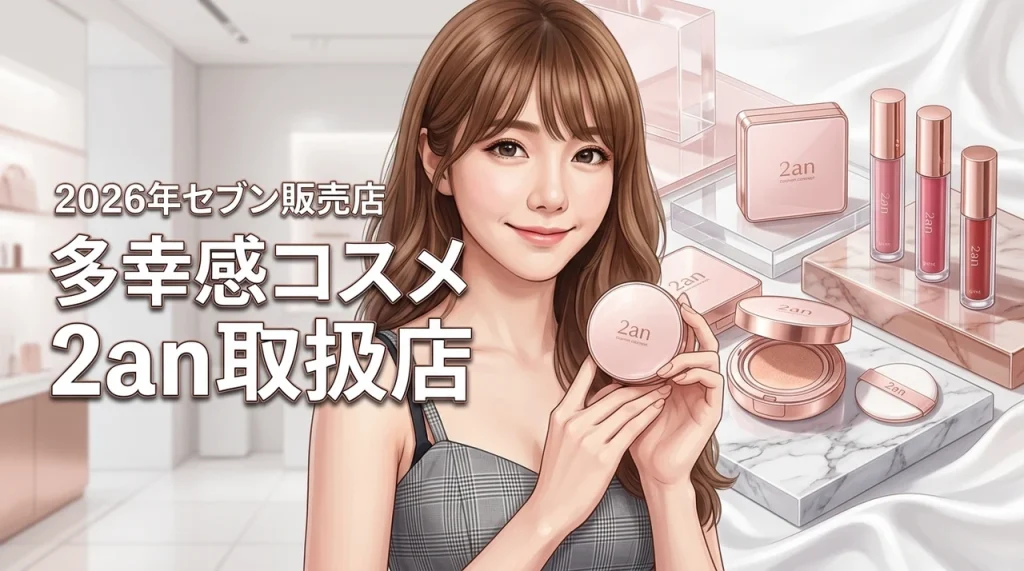多幸感で話題の韓国コスメ 2anはどこで売ってる？セブン等の取扱店や魅力を紹介（記事のアイキャッチ画像）