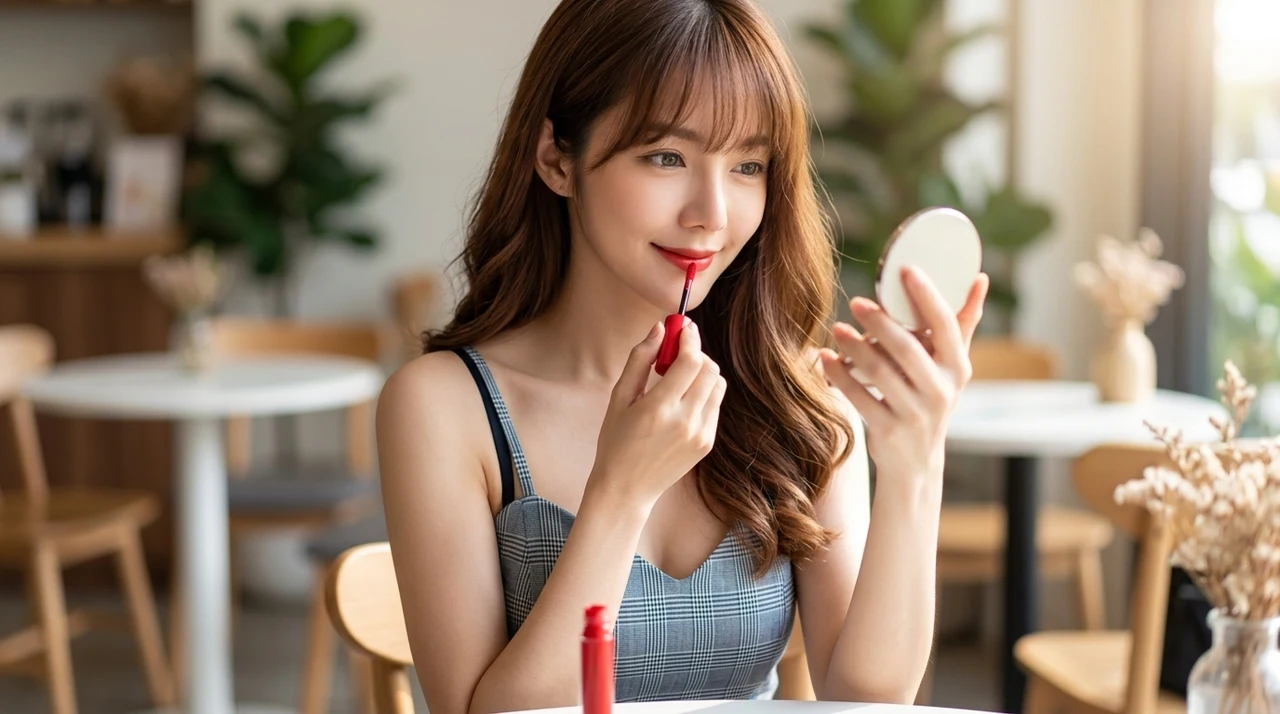 トレンド顔になれる韓国コスメリップの5つのメリットをイメージした写真風の画像